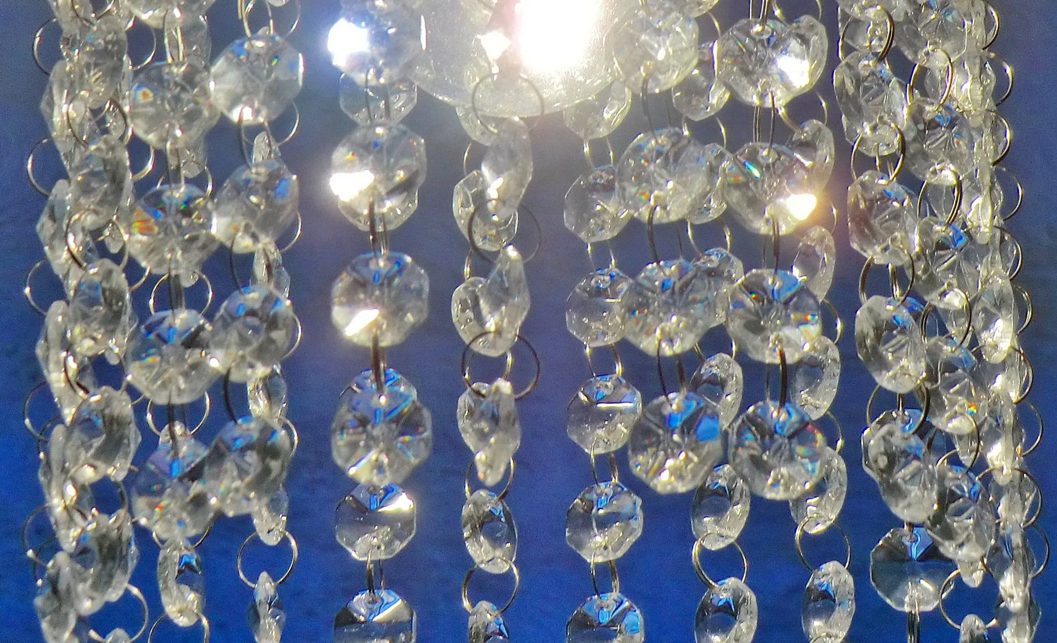 12 Strands Clear 16mm Octagon Chandelier Drops Glass Crystals 2.5m Garland Beads Droplets colourless