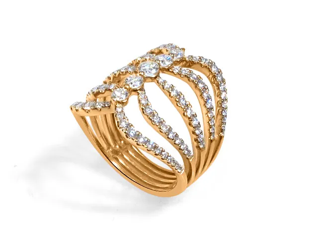 1.31ct tw Diamond Fancy  Rose Gold Cocktail Ring