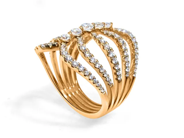 1.31ct tw Diamond Fancy  Rose Gold Cocktail Ring