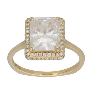 14ct Gold Cubic Zirconia Dress/Cocktail Ring Size W