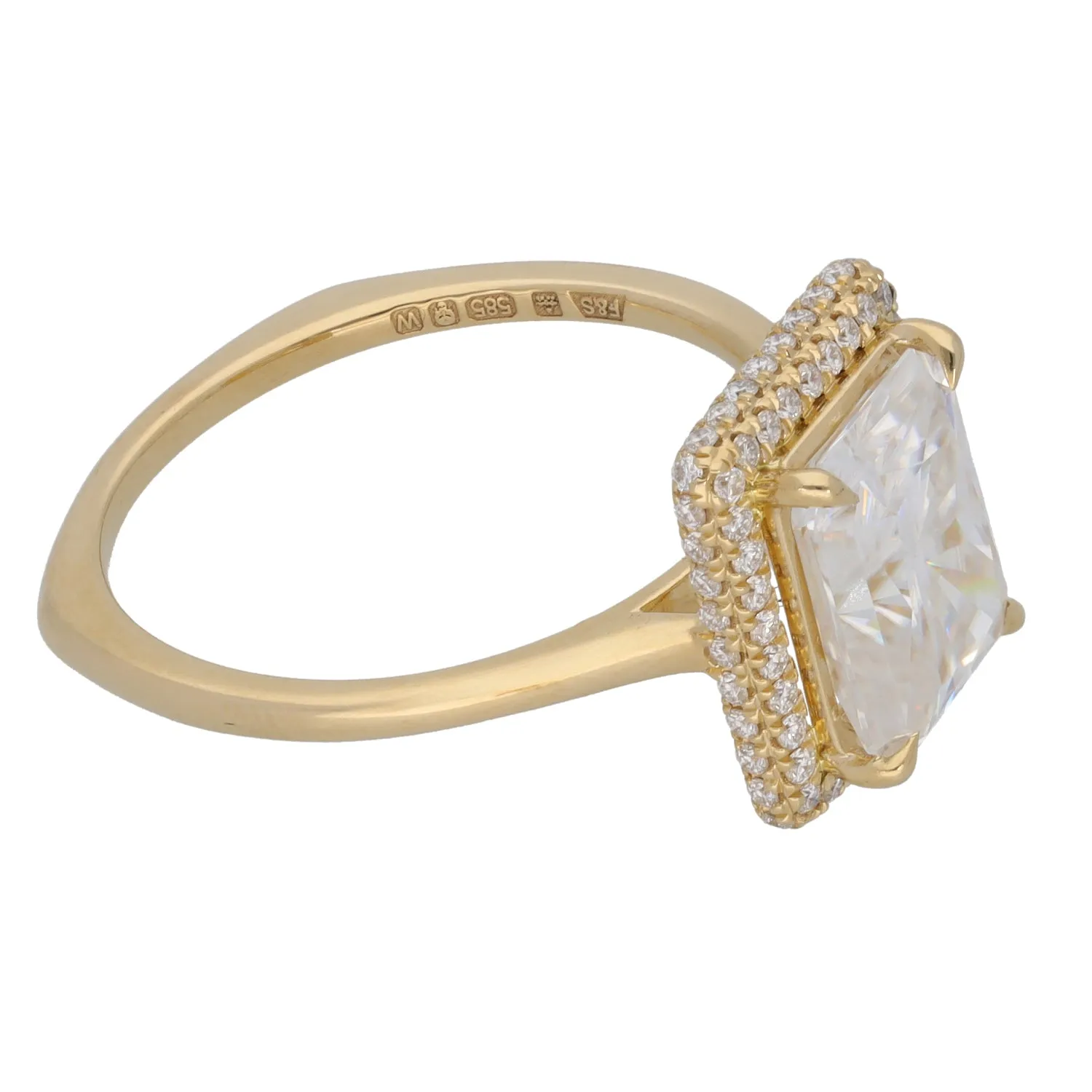 14ct Gold Cubic Zirconia Dress/Cocktail Ring Size W