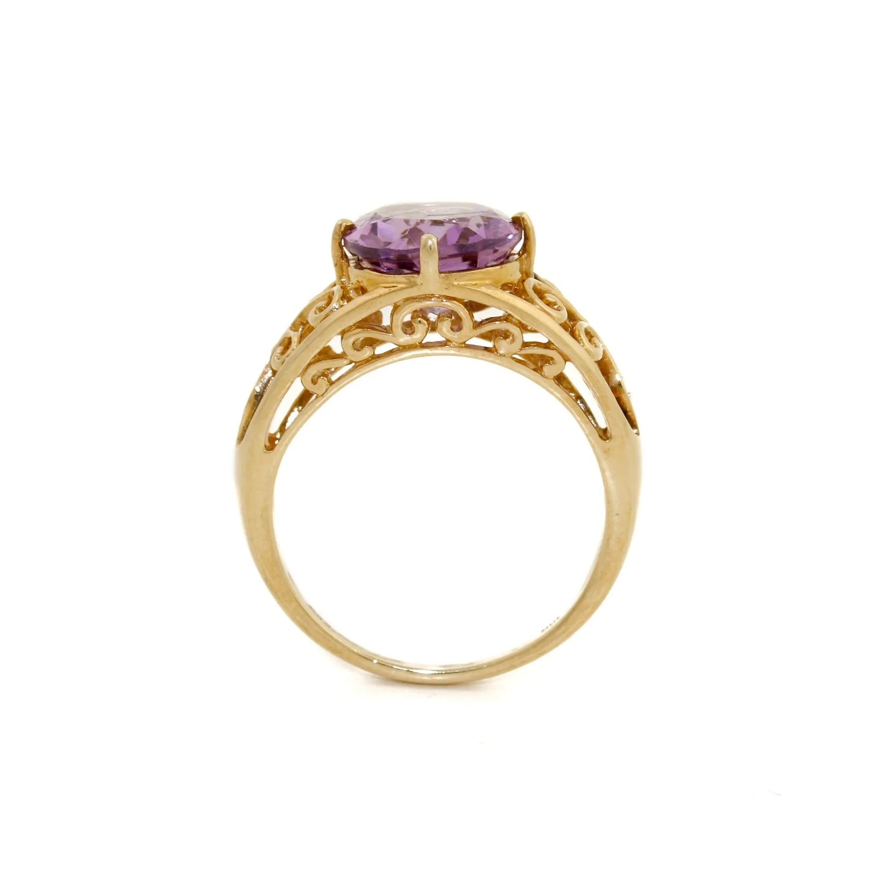 14k Gold x Amethyst Filigree Cocktail Ring