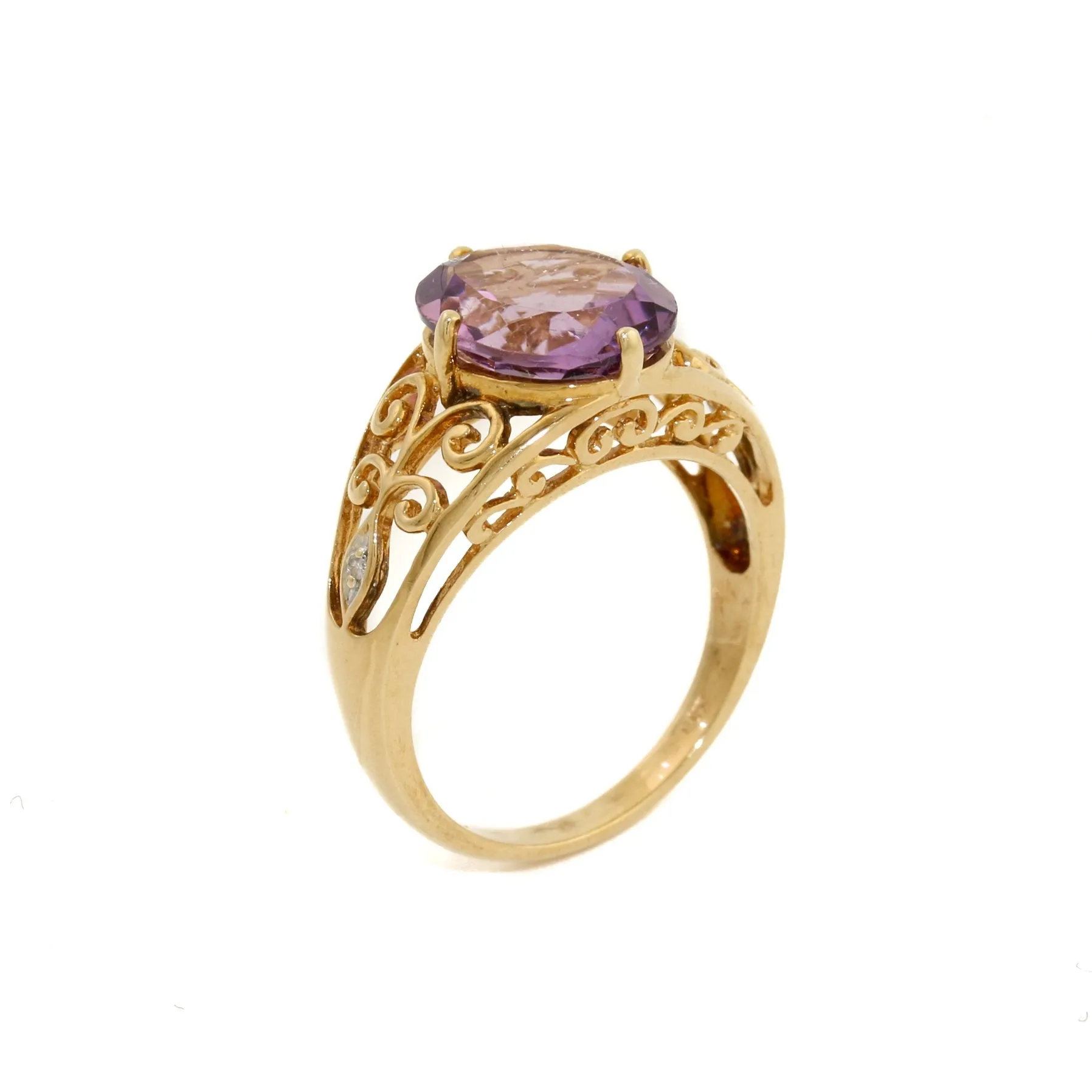 14k Gold x Amethyst Filigree Cocktail Ring