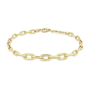 14k Mixed Medium & Xl Square Oval Link Chain Bracelet