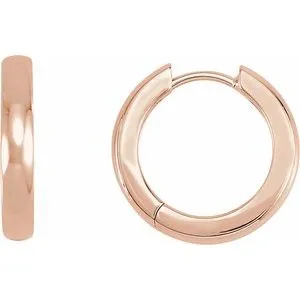 14K Rose 11.5 mm Hoop Earrings