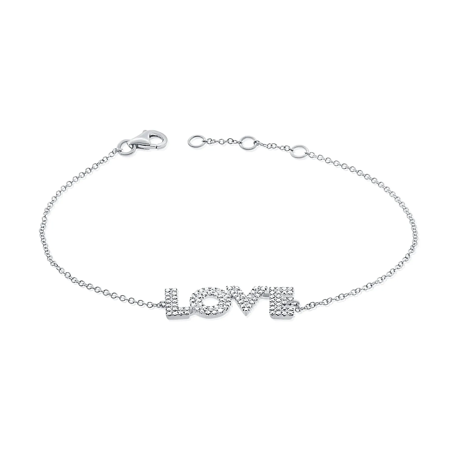 14K White Gold Diamond Love Bracelet