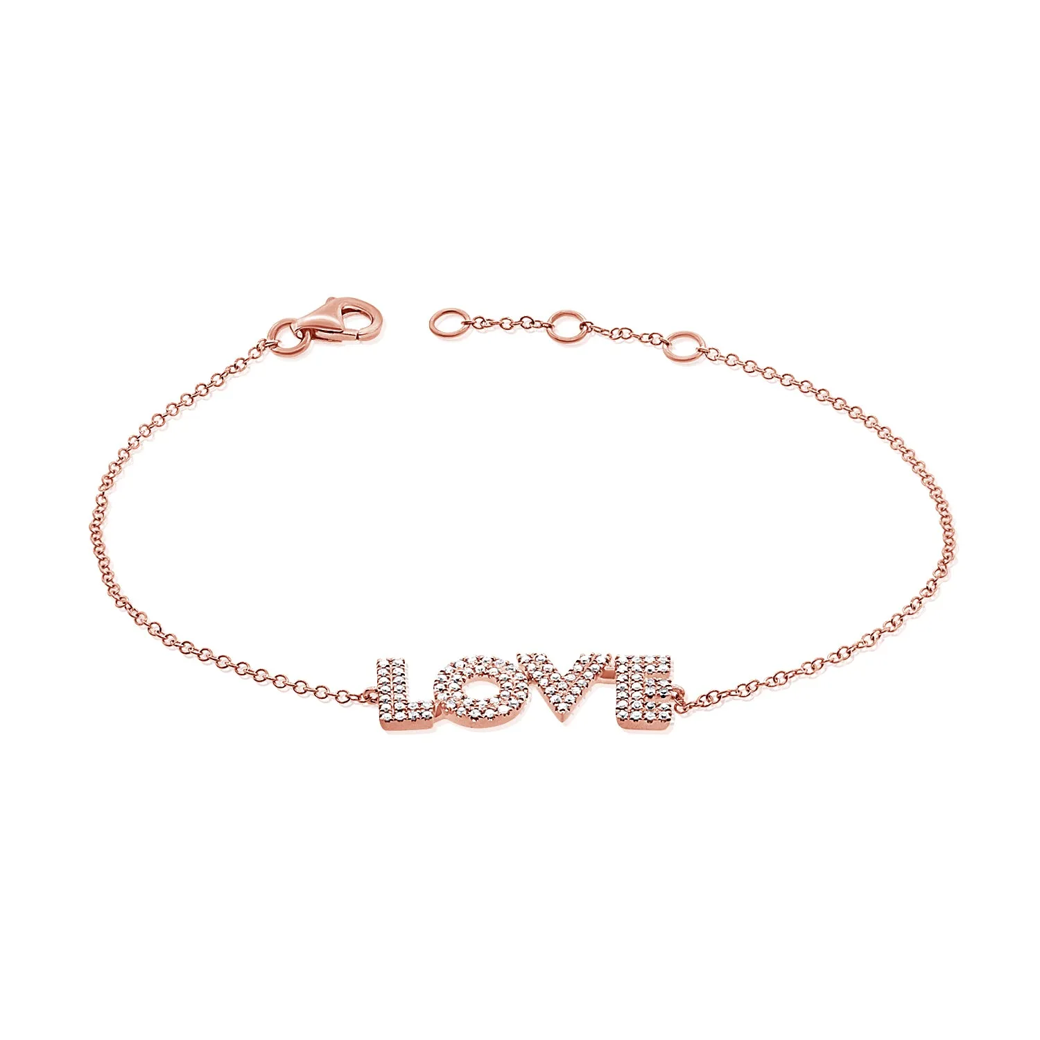 14K White Gold Diamond Love Bracelet