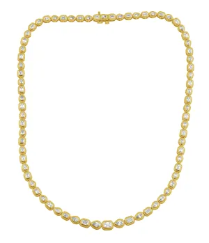 14K Yellow Gold Maven Mixed Fancy Diamond Tennis Necklace