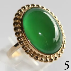 14Kt Gold Ring 6.55ct Chrysoprase Ring High Fashion Bruce Magnotti Cocktail Ring Fine Jewelry Size 6 1/2