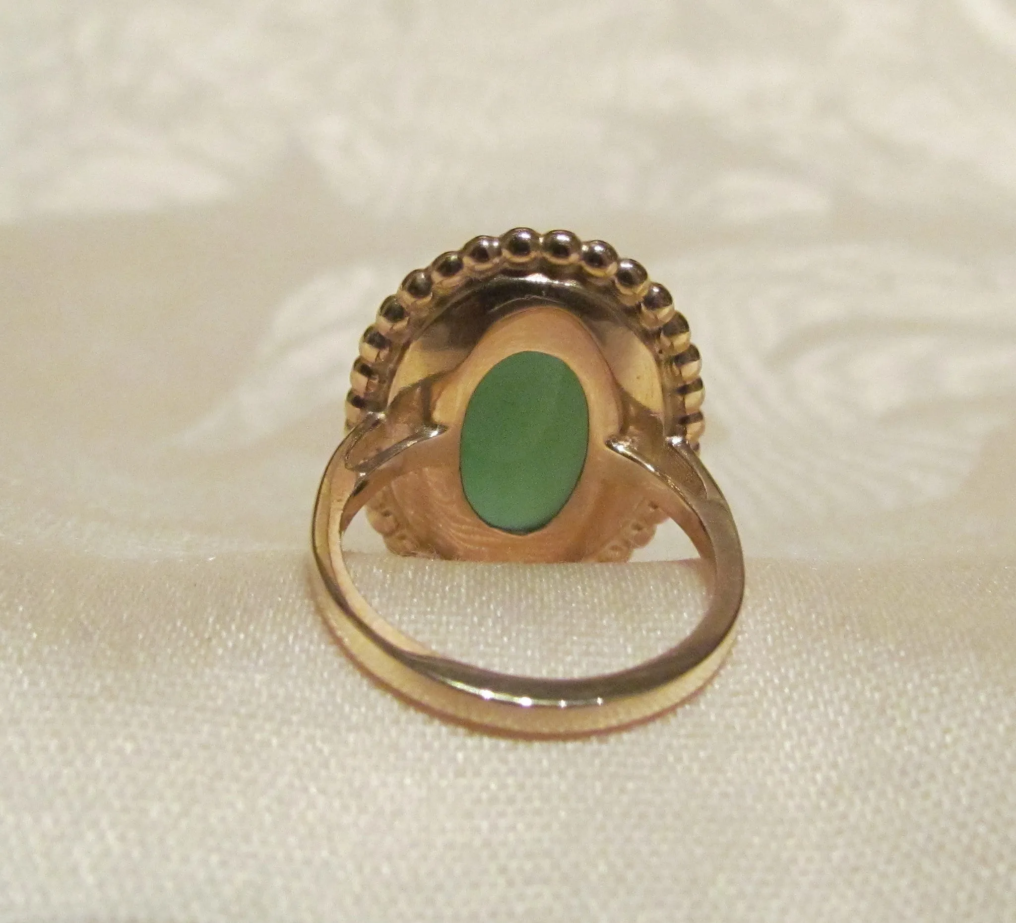 14Kt Gold Ring 6.55ct Chrysoprase Ring High Fashion Bruce Magnotti Cocktail Ring Fine Jewelry Size 6 1/2