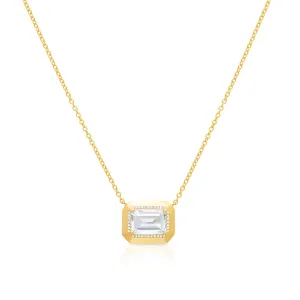 14KT Yellow Gold Topaz Diamond Marabel Necklace