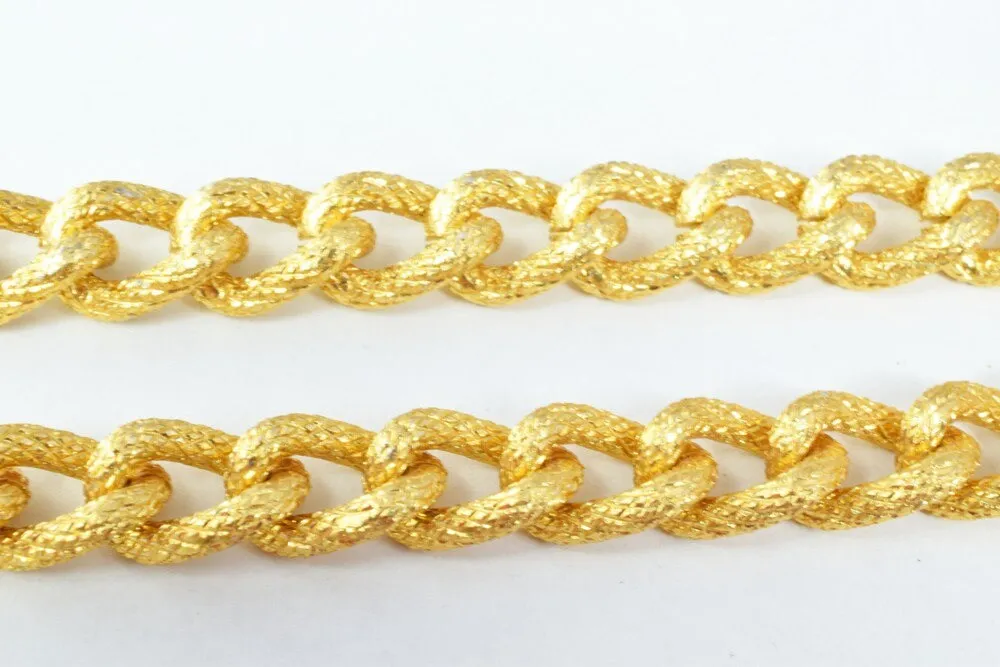 17x16mm Gold Aluminum Chain, Twisted Open Link for Handmade bracelet, Necklace Jewelry Accessories. 1 Yard (3 Feets), Item# 1437