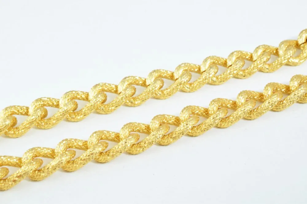 17x16mm Gold Aluminum Chain, Twisted Open Link for Handmade bracelet, Necklace Jewelry Accessories. 1 Yard (3 Feets), Item# 1437