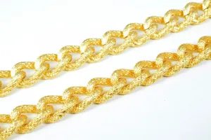 17x16mm Gold Aluminum Chain, Twisted Open Link for Handmade bracelet, Necklace Jewelry Accessories. 1 Yard (3 Feets), Item# 1437