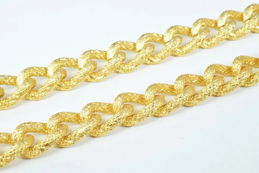 17x16mm Gold Aluminum Chain, Twisted Open Link for Handmade bracelet, Necklace Jewelry Accessories. 1 Yard (3 Feets), Item# 1437