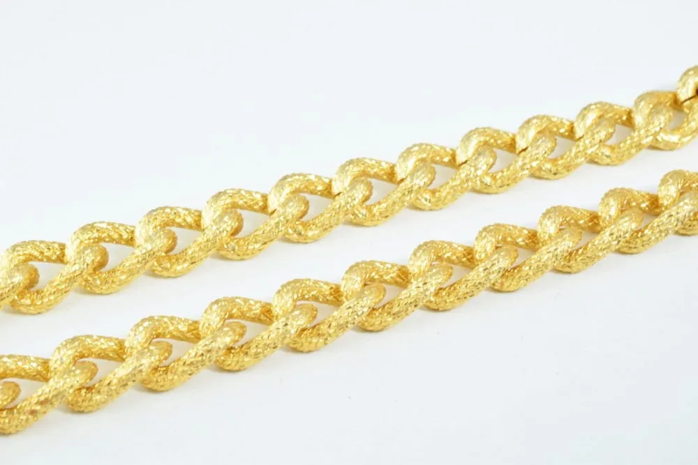 17x16mm Gold Aluminum Chain, Twisted Open Link for Handmade bracelet, Necklace Jewelry Accessories. 1 Yard (3 Feets), Item# 1437