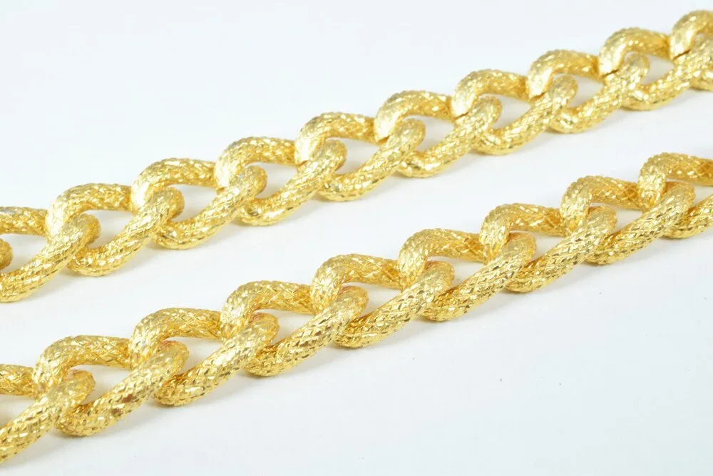 17x16mm Gold Aluminum Chain, Twisted Open Link for Handmade bracelet, Necklace Jewelry Accessories. 1 Yard (3 Feets), Item# 1437