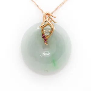 18k Rose Gold Genuine Jadeite Constellation 12 Zodiac Signs (Capricorn) Necklace