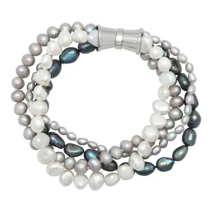 202-DM | DARK MIX 4-STRAND BAROQUE PEARL BRACELET