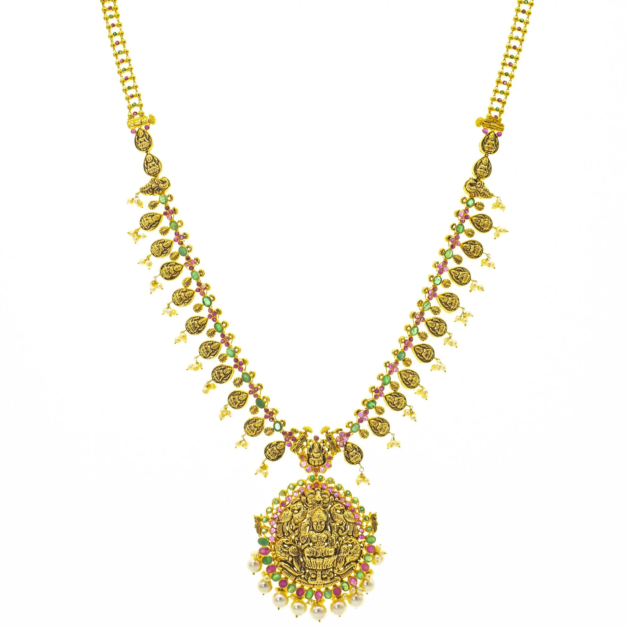 22K Gold Anvi Antique Laxmi Temple Set