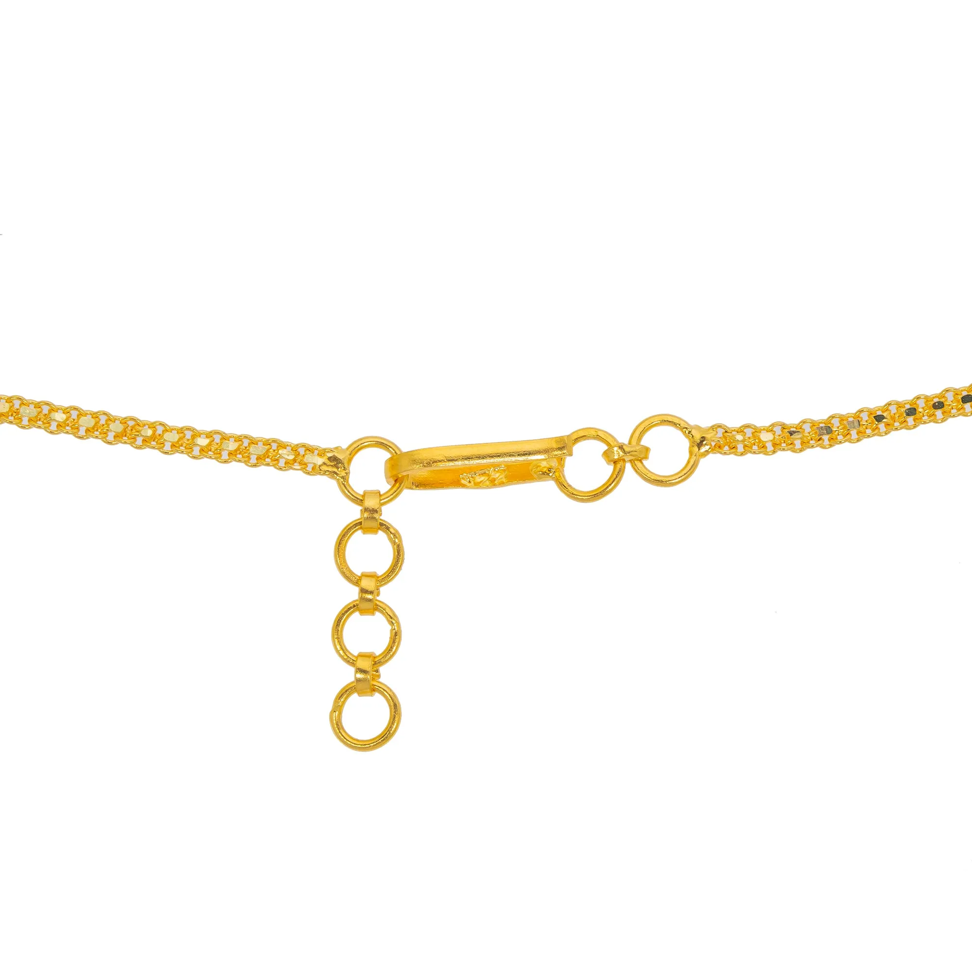 22K Yellow Gold & Multi-Stone Temple Necklace (94.8gm)