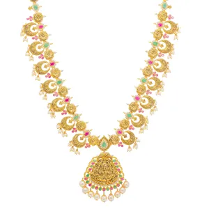 22K Yellow Gold & Multi-Stone Temple Necklace (94.8gm)