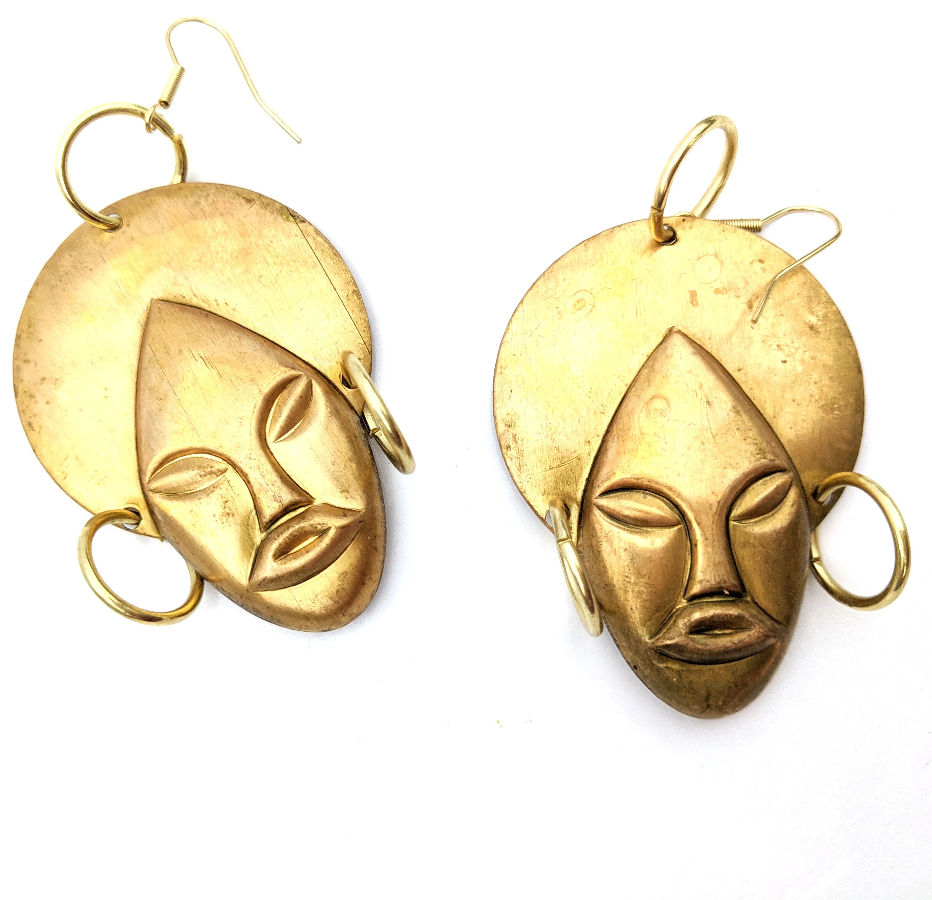 24k Gold Plated Brass Genie African Earrings USA Sugar Gay Isber gift bag XL