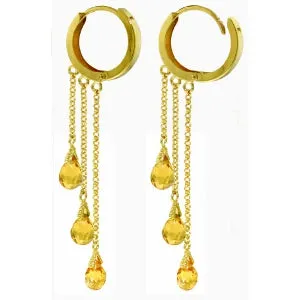 4.8 Carat 14K Solid Yellow Gold Paris Citrine Earrings