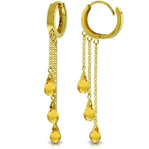 4.8 Carat 14K Solid Yellow Gold Paris Citrine Earrings