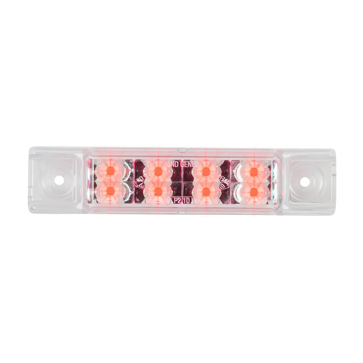 6"L RECT. PEARL RED/CLEAR 8 LED LIGHT, HIGH/LOW 3 WIRES