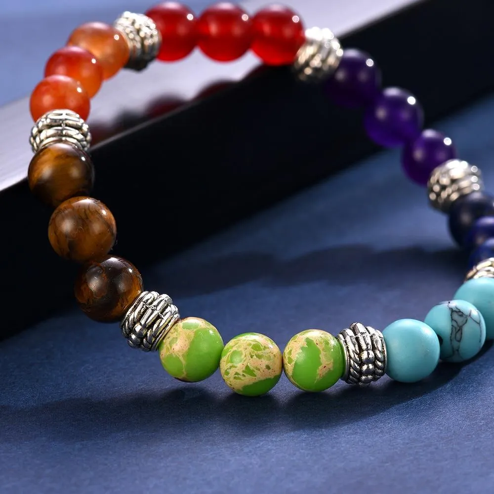 7 Chakras Reiki Healing Stone Bracelet