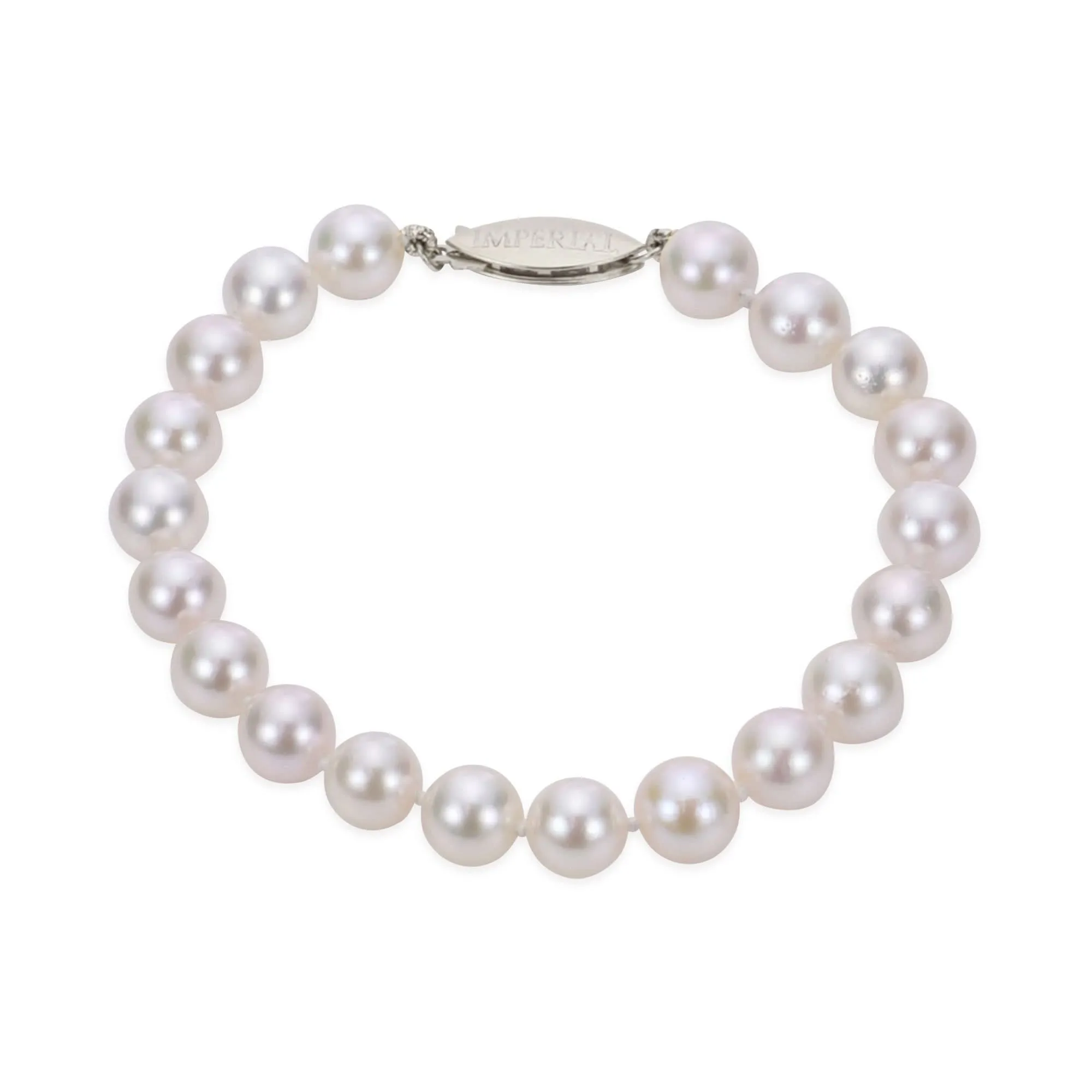 7 inch Cultured Akoya Pearl Bracelet with 14K White Ball clasp