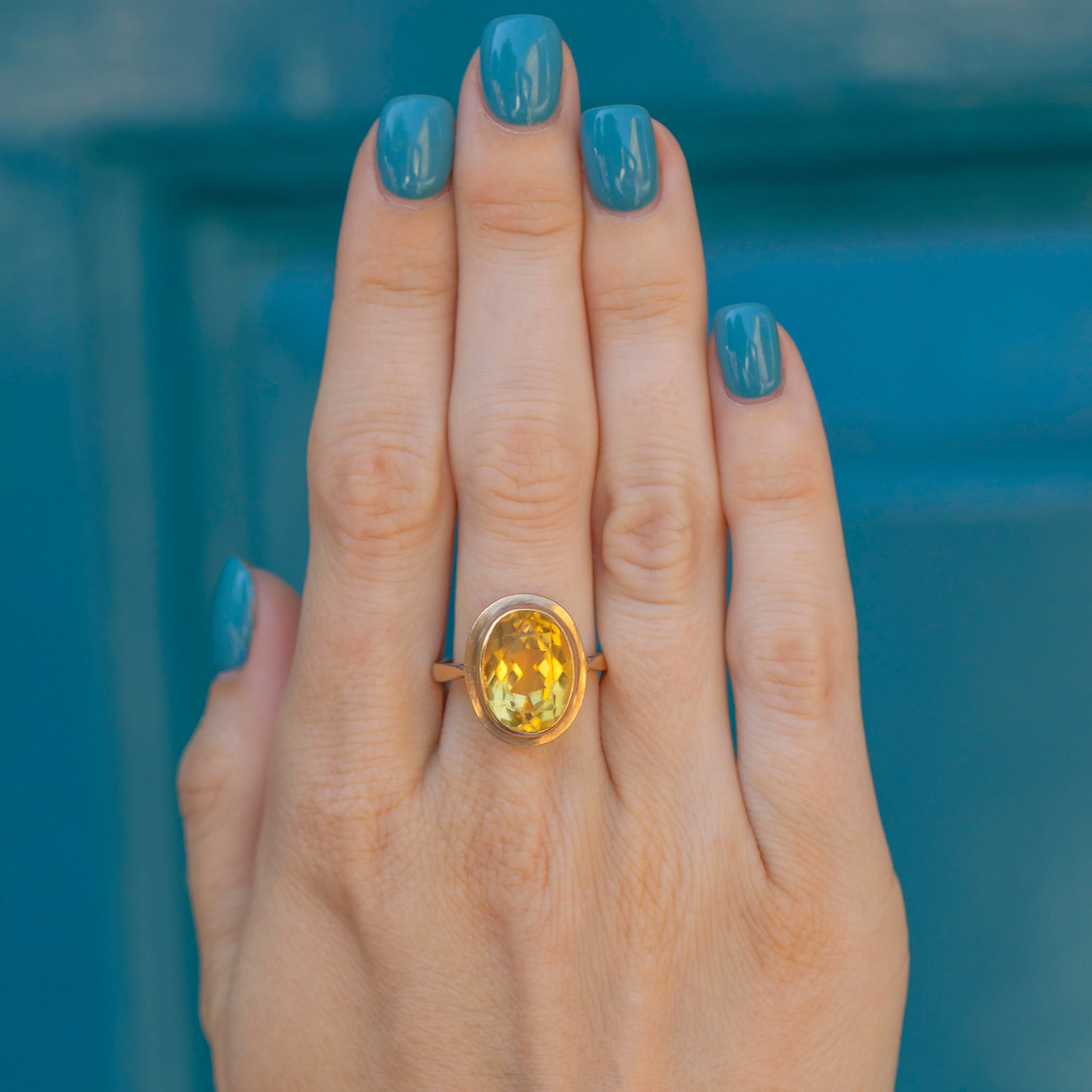 9ct Gold Citrine Cocktail Ring, 5.89ct