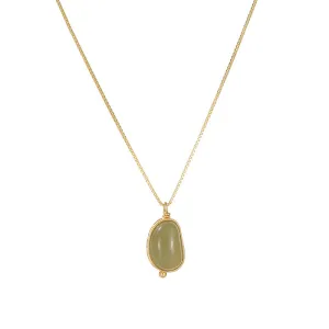 Acacia Beans Jade Pea Pendant Silver Necklace