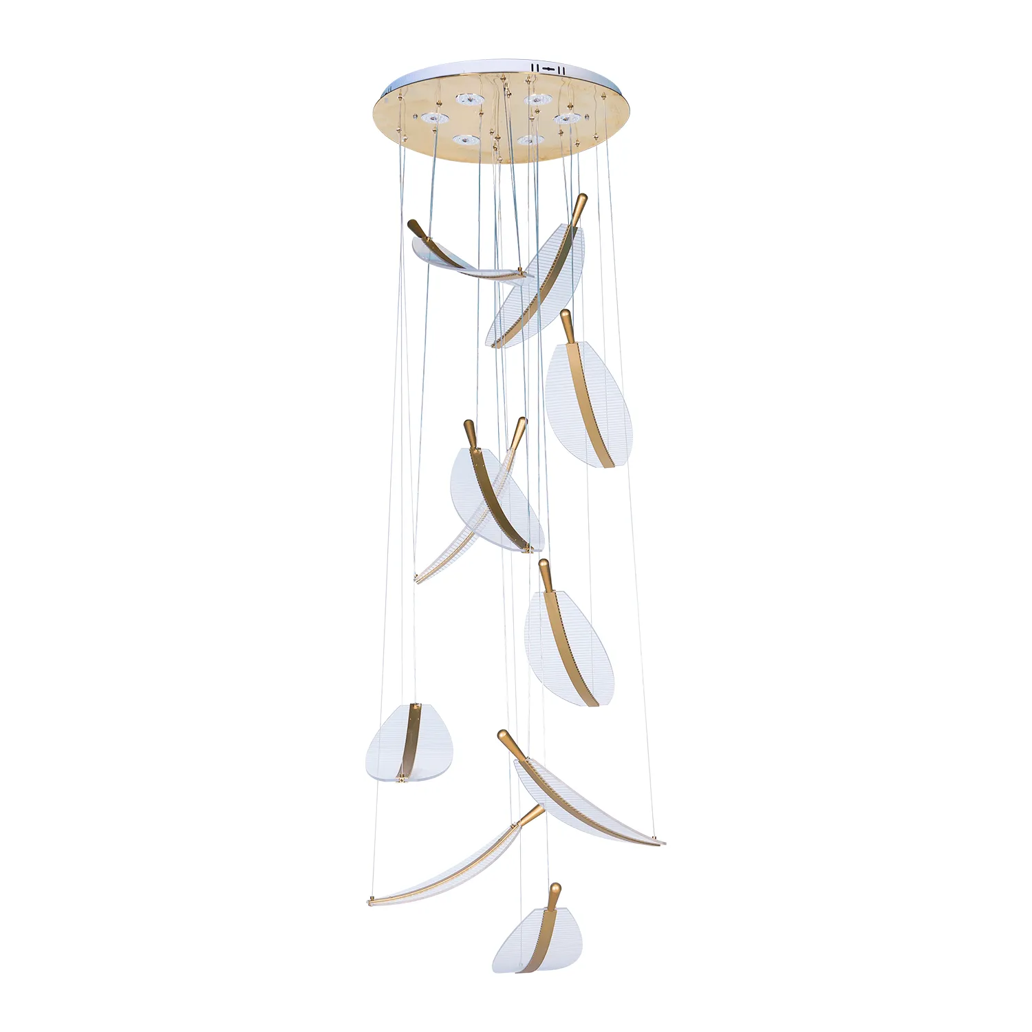 Acrylic Leaf Duplex Chandelier