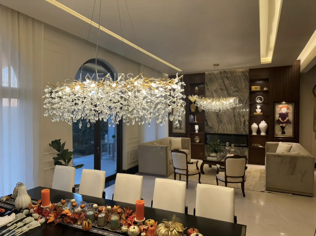 Affordable New French Style Branch Crystal Chandelier Crystal Leaves Ceiling Light Fixture