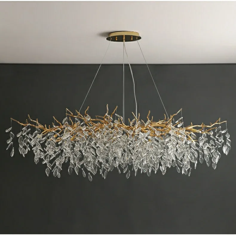 Affordable New French Style Branch Crystal Chandelier Crystal Leaves Ceiling Light Fixture