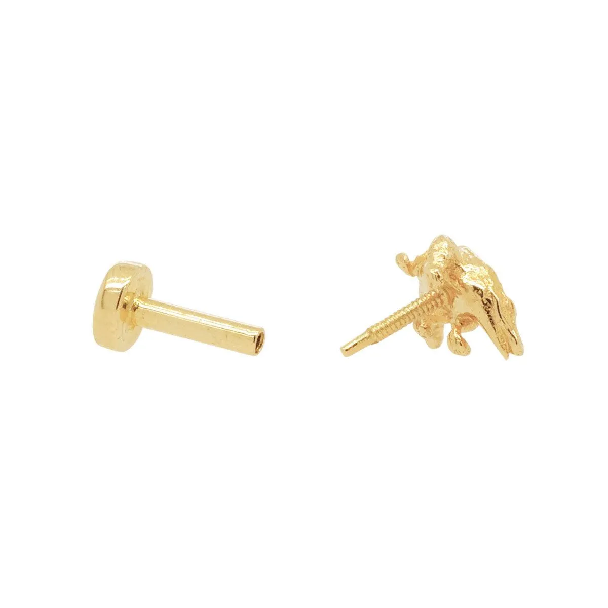 Alligator Threaded Flat Back Earring | .9GMS | Single