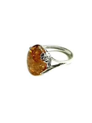 Amber Flower Ring