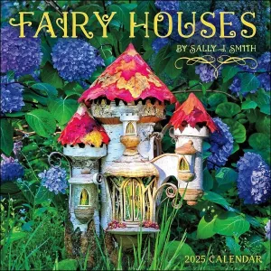 Amber Lotus Fairy Houses 12x12 2025 Wall Calendar