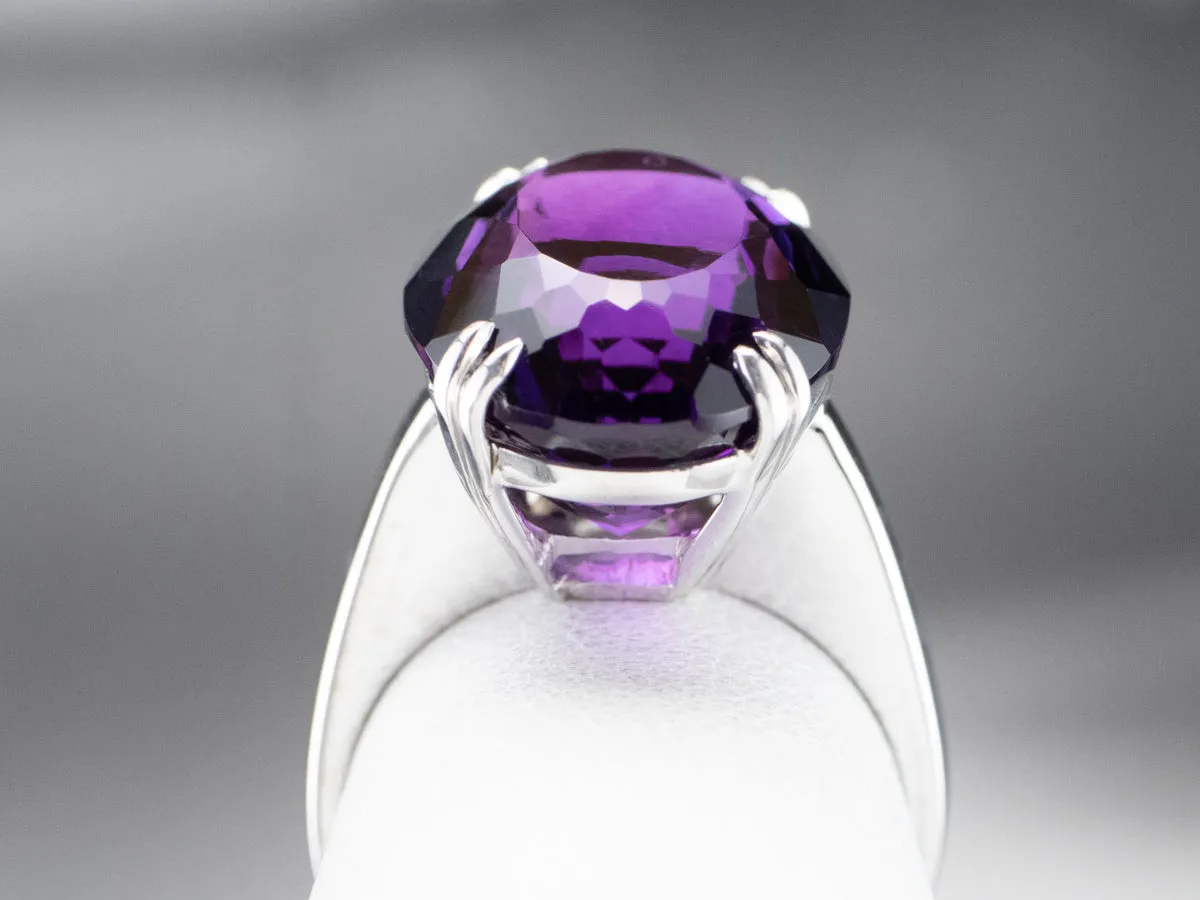 Amethyst 18K White Gold Cocktail Statement