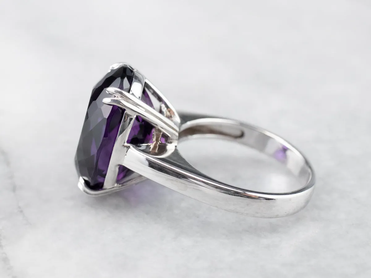 Amethyst 18K White Gold Cocktail Statement