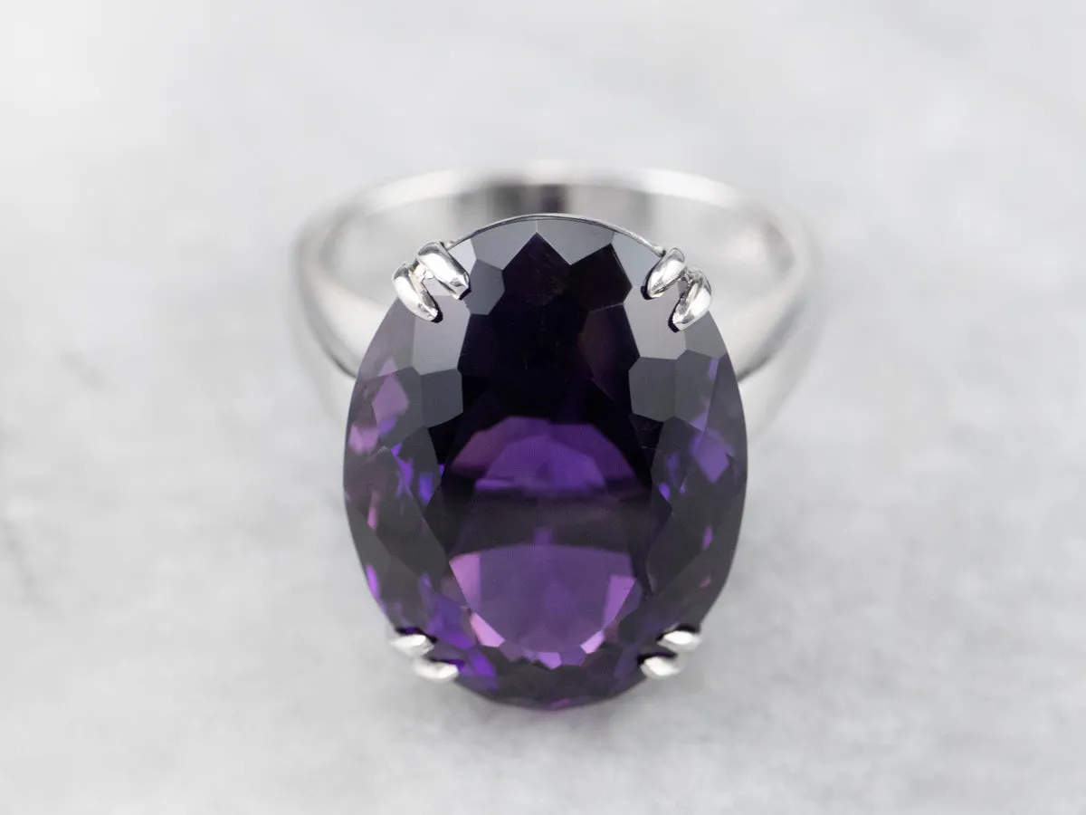 Amethyst 18K White Gold Cocktail Statement