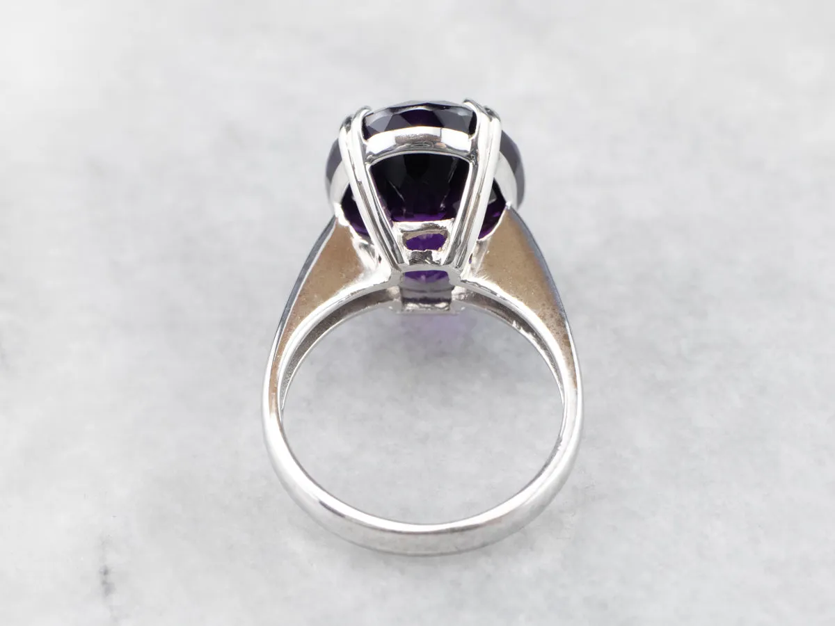 Amethyst 18K White Gold Cocktail Statement