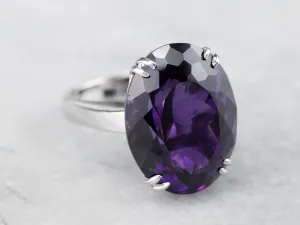 Amethyst 18K White Gold Cocktail Statement