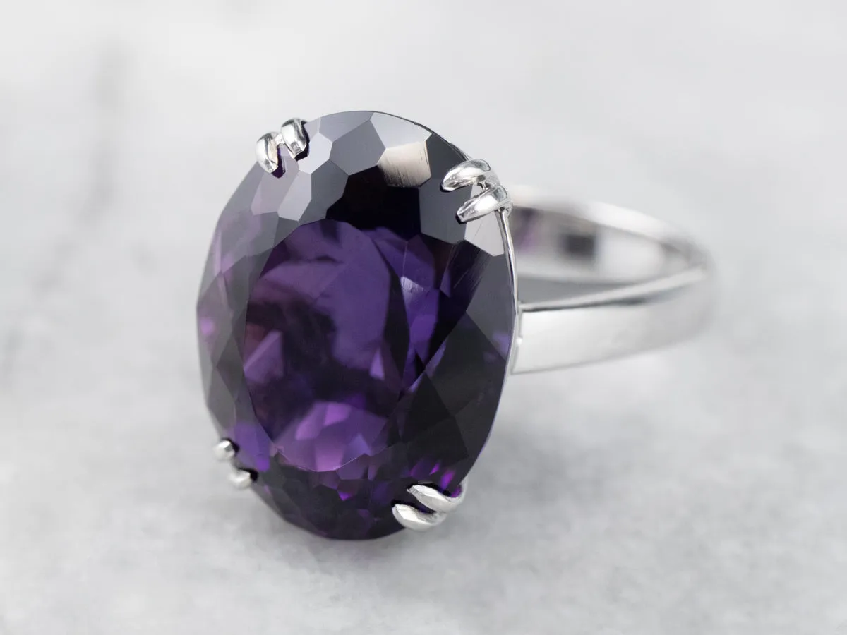 Amethyst 18K White Gold Cocktail Statement