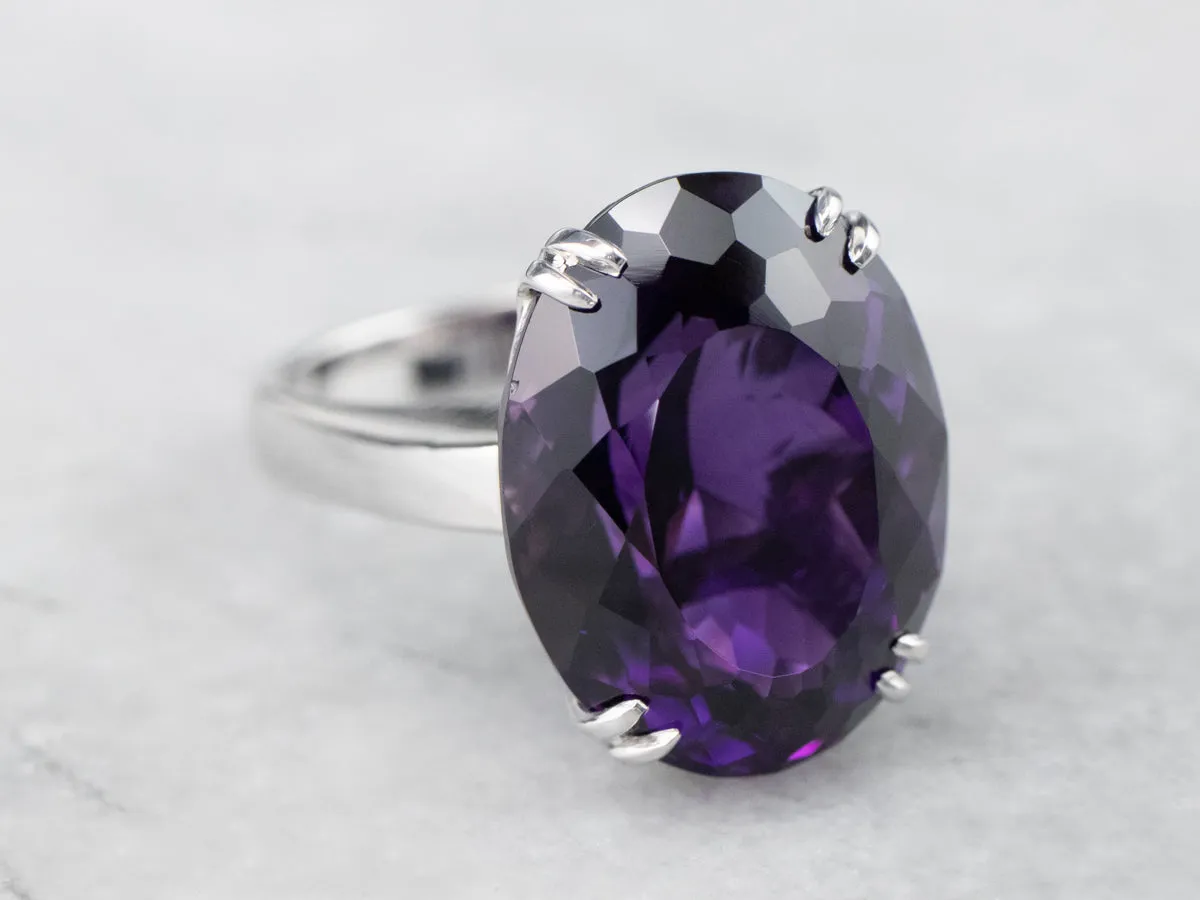 Amethyst 18K White Gold Cocktail Statement