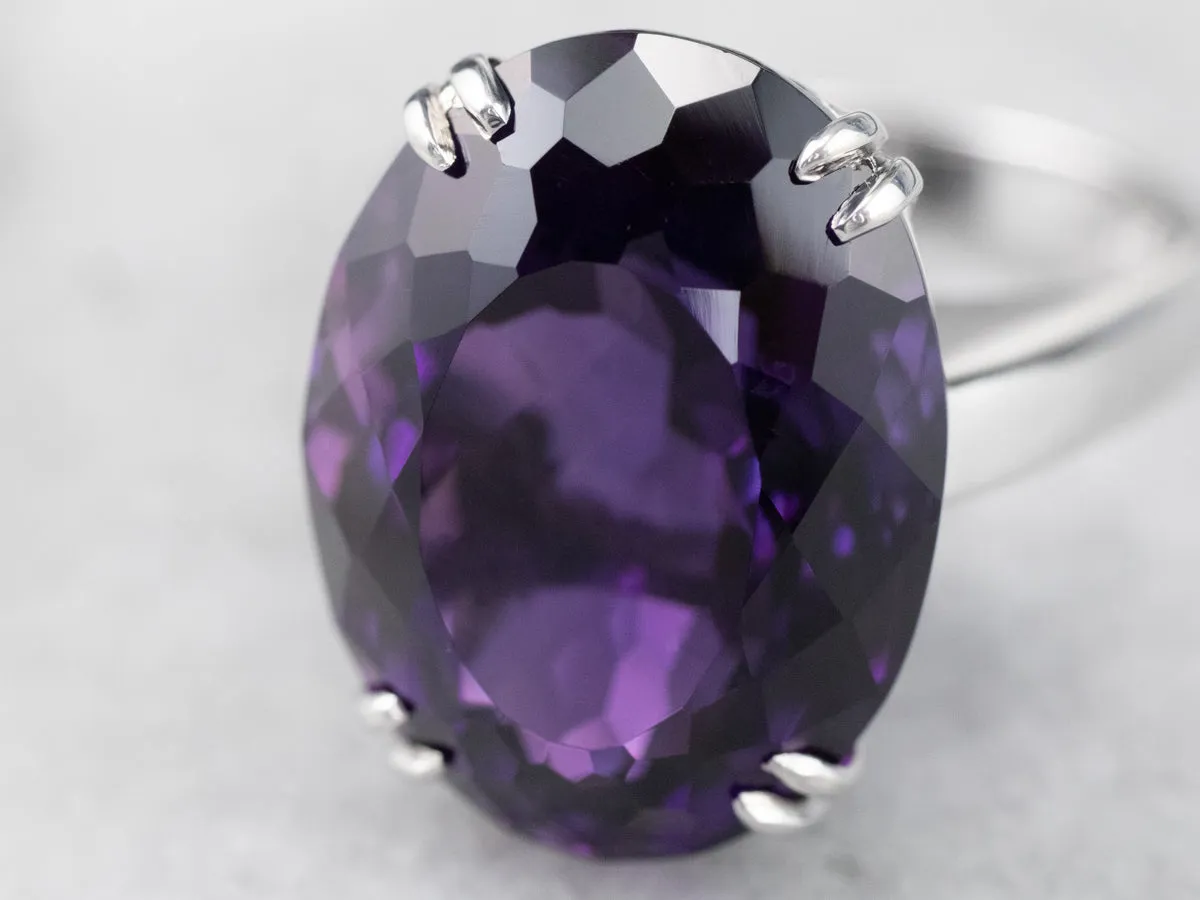 Amethyst 18K White Gold Cocktail Statement