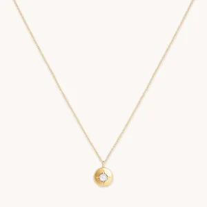 April Topaz Birthstone Necklace in Solid Gold