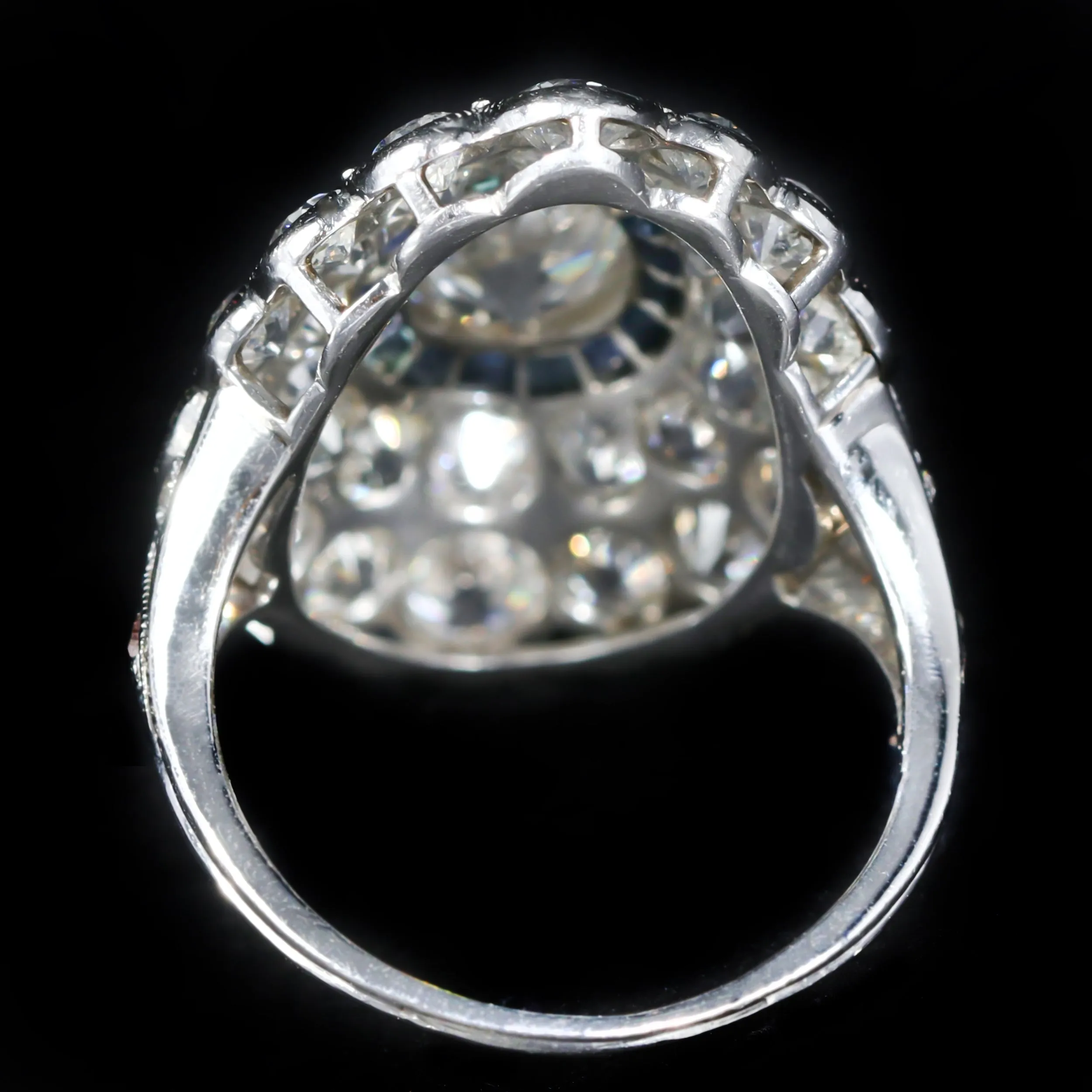 Art Deco 6.00 CTW Diamond and Sapphire Ring